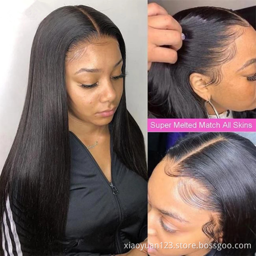 Glueless Flim Transparent HD Full Lace Front Brazilian 100% Virgin Cuticle Aligned Human Hair Wig With Baby Hair For Black Women
